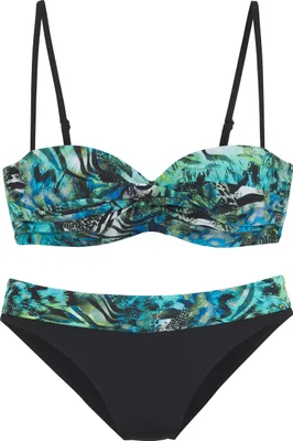 Produktbild von VIVANCE Bügel-Bandeau-Bikini türkis bedruckt Größe 42 Cup D