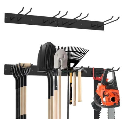 Image de Omgoods - Support mural en métal pour outils de jardin, avec 2 crochets