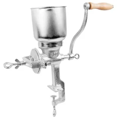 Produktbild von Browin 408500 Handschrotmühle 1 kg, Manuelle Getreidemühle mit hohem Trichter zum Mahlen von Malz zu Bier, Mehl zu Brot, Mais und Erbsen