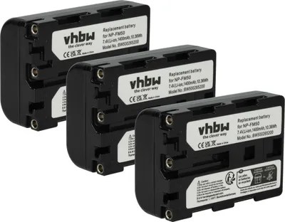Produktbild von vhbw 3x Akku kompatibel mit Sony DCR-DVD100, DCR-DVD101, CCD-TRV608, CCD-TRV618, DCR-DVD100E Videokamera Camcorder (1400 mAh, 7,4 V, Li-Ion)