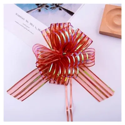 Produktbild von 12 Stück Chiffon Blumen Wrap Kong Handgezogen Lazy Knot Rot (Einheitsgröße)