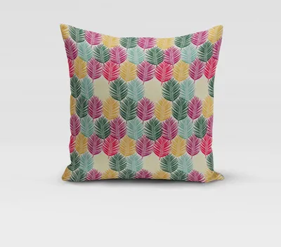 Produktbild von SCHÖNER LEBEN. Kissenhülle Outdoor Palmenblätter weiß bunt Größe 60x60cm (HxB) 60x60cm (HxB) Größe