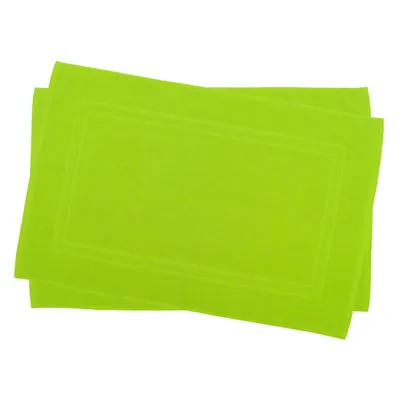 Produktbild von 2 er Set Julie Julsen® Badvorleger Duschvorleger Doppel Rahmen Apfelgrün,50 x 40 cm