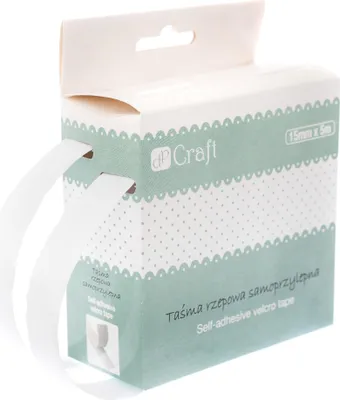Produktbild von Selbstklebendes Klettband Weiß 15mm x 5m
