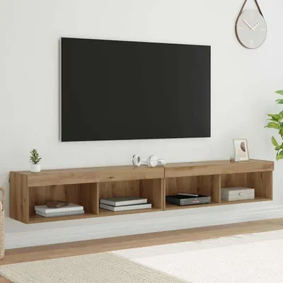 Immagine prodotto di vidaXL Set di due mobili TV in legno impiallacciato effetto legno artigianale
