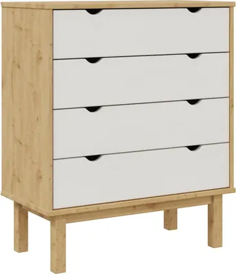 Obrázek produktu pro vidaXL Zásuvková skříň OTTA Brown&White 76,5x39,5x90 cm Masivní dřevo