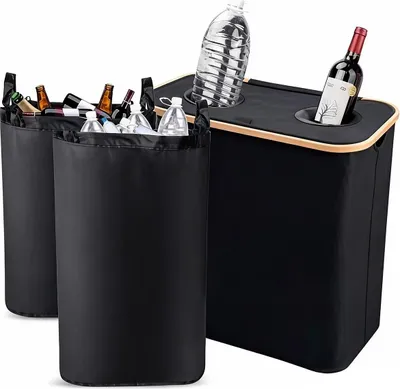 Produktbild von 140L Pfandflaschen Aufbewahrung, Large Capacity Dual Trash Can Kitchen with 2 Independent Waterproof Inner Bags,Kitchen Garbage Can