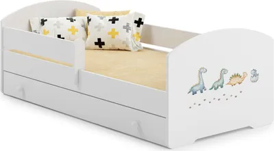 Obrázek produktu pro Dětská postel LUK 160x80 se šuplíkem - Dinosauři