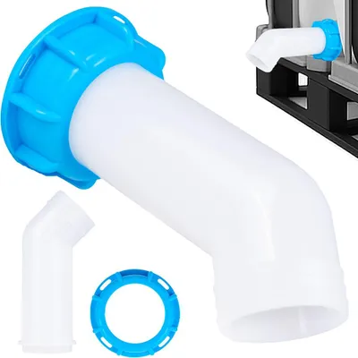 Produktbild von Garronda IBC Auslaufverlängerung S60x6 mit Mutter Winkel Auslaufadapter für IBC Tank und Mauser Ablaufverlängerung mit Außengewinde für Schlauchanschluss und Wasserführung GD-0217