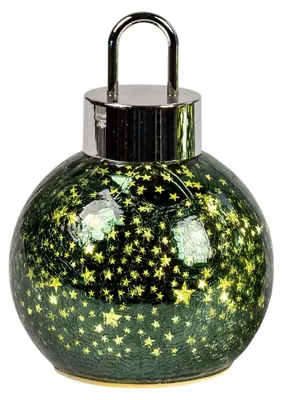 Produktbild von formano LED Deko-Kugel Tannengrün 17 cm mit Timer Weihnachten Weihnachtsdeko