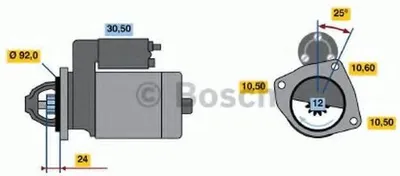 Image de BOSCH 0 986 010 950 Démarreur 2,7 kW pour bus FORD TRANSIT MK-5 (E) 12 V