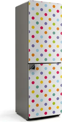 Produktbild von Intensive Farbpunkte – Magnetische Kühlschrank Abdeckung – Dekorfolie magnetisch Küche – Kühlschrank Magnet Deko – selbstklebende Magnettafel – Magnetfolie für Kühlschranktür – 60x190 cm