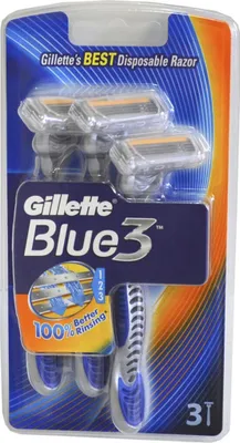 Produktbild von Gillette Blue 3 Einwegrasierer, Packung mit 3 Stück