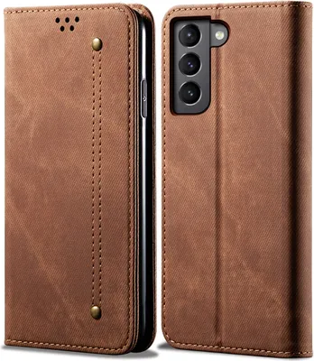 Obrázek produktu pro Pouzdro pro Samsung Galaxy S23+, Kožené Peněženkové Pouzdro s Magnetickým Uzavíráním a Stojánkem hnědé