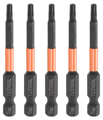 Productafbeelding van Torx Bit Set T15 - 5 Stuks - 65mm Magnetisch voor Schroefmachines