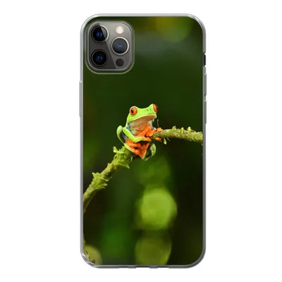 Produktbild von MuchoWow® Handyhülle Schutzhülle Hülle für iPhone 13 Pro Max Frosch - Äste - Grün Silikon Softcase Handy Hülle - Mobiltelefon