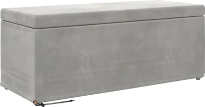 Zdjęcie produktu dla vidaXL Taboret Jasnoszary 101 x 41 x 40 cm Aksamit i drewno inżynieryjne