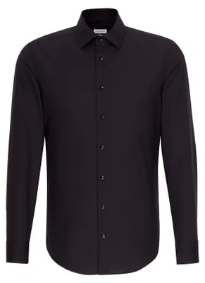 Image de Chemise habillée pour hommes Seidensticker - Coupe slim - Sans repassage - Col Kent - Manches longues