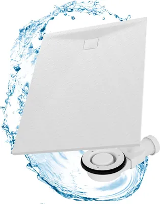 Immagine prodotto di Piatto doccia Granitan | Teja - 150x90 cm - Bianco - Struttura robusta - Superficie antiscivolo - Facilità di installazione