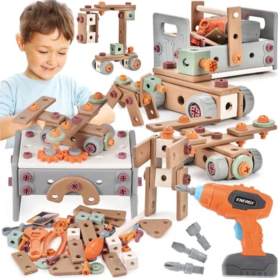 Produktbild von GAGAKU Akkuschrauber Kinder Werkzeugset 120-teilig abs Transportbox 3-10 Jahre
