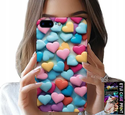 Image de Étui Pour Iphone ( 7 Plus ) - Coeurs Colorés Personnalisable