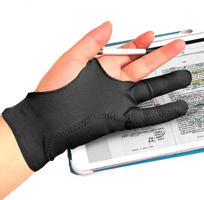 Produktbild von Famanu Zeichentablet-Handschuh - Digitale Zeichenhandschuh - Anti-Schmutz Design - Universal - Schwarz