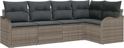 Produktbild von vidaXL Gartensofa-set Grau Poly-Rattan