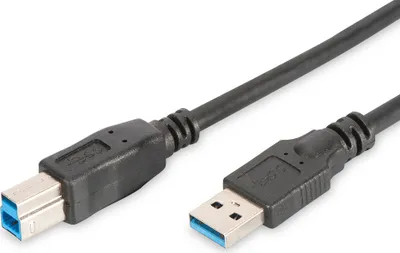 Image de DIGITUS USB 3.0 Anschlusskabel Typ A -B St/St 1,8m, sw Polybeutel