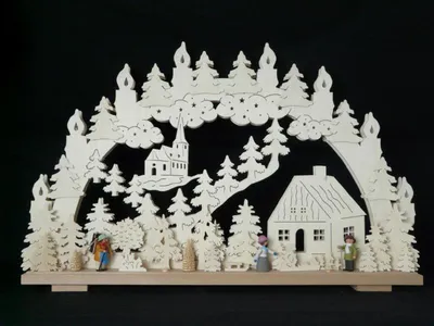 Produktbild von Schwibbogen mit kleinen Figuren und Beleuchtung BxHxT 70x42x7cm NEU