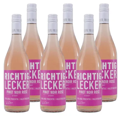 Produktbild von Richtig Lecker Pinot Noir Rosé -halbtrocken- (6 x 0,75L)