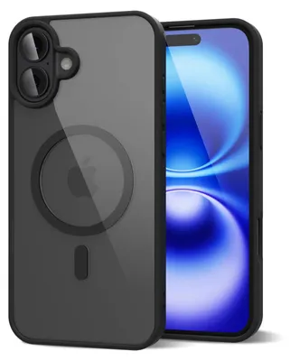 Obrázek produktu pro Magnetický kryt pro iPhone 16, kompatibilní s MagSafe, průhledné nárazuvzdorné pouzdro, ochranný zadní kryt Černá