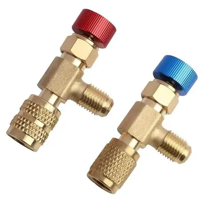 Produktbild von Kältemittel Füllventil - Messing Sicherheitsventil - R32 Adapter - 2 Stück