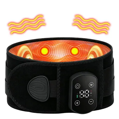 Produktbild von Rückenmassagegerät mit Wärmefunktion, kabelloser Akku Massagegürtel 5000mAh mit 3 Massagearten und 5 Heizstufen für Rücken, Taille und Zuhause