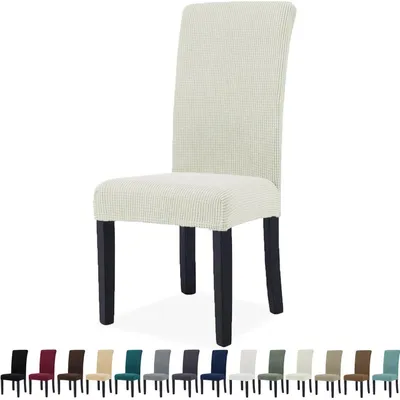 Immagine prodotto di Copri sedie, set da 6, copri sedie elasticizzati per sedie da pranzo, rimovibili, lavabili