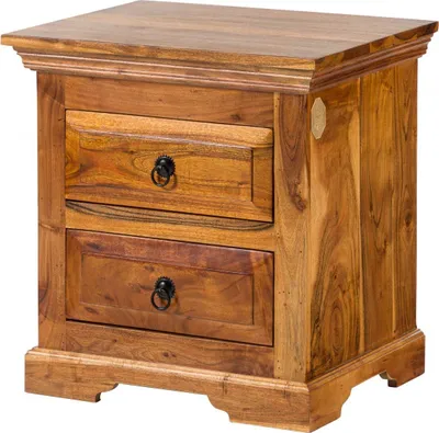 Image de MASSIVMOEBEL24 | Petite commode 52x40 Acacia laqué Miel OXFORD #0905