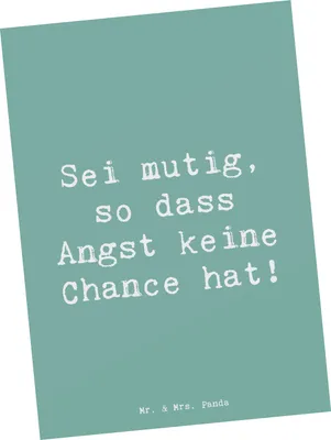 Produktbild von Mr. & Mrs. Panda Postkarte Spruch Angst überwinden - Meeresbrise - Geschenk, Postkarten, Ansichtskarte, Fotokarte, Zuversicht, Lebensfreude, Grußkarte, Vertrauem, Mut