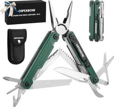 Produktbild von Famanu Multitool Faltbar - 18-in-1 Multifunktionale Zange aus Edelstahl - Mit Flaschenöffner und Schere - Für Camping und Reparaturen
