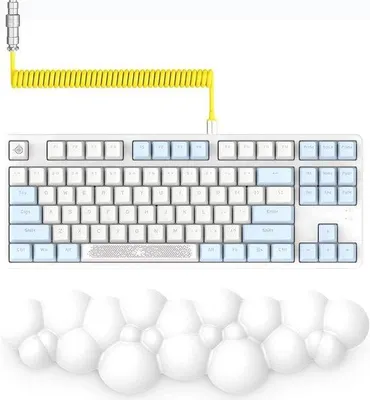 Productafbeelding van 75% mechanisch toetsenbord bedraad - TKL, Hot Swappable blauwe schakelaar, RGB verlichting, met palmsteun