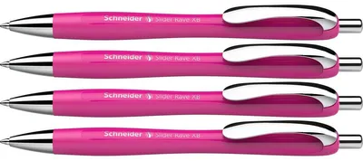 Produktbild von Schneider AG Slider Rave, Clip, Clip-on-Einziehkugelschreiber, Nachfüllbar, Blau, 4 Stück(e), Extradick