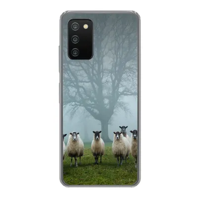 Produktbild von MuchoWow® Handyhülle Schutzhülle Hülle für Samsung Galaxy A03s Schaf - Baum - Nebel Silikon Softcase Handy Hülle - Schutz