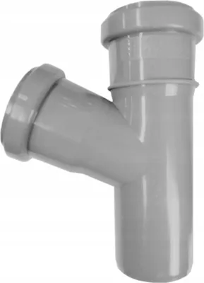Produktbild von T-Stück Kanalisationsrohr 75/75/67° Grau PP - Fitting Verbinder Abwasserrohr