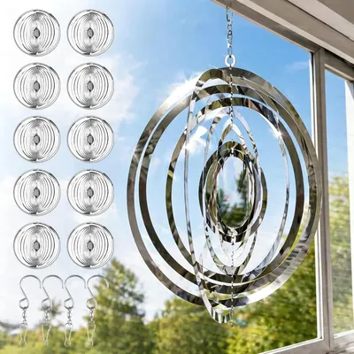 Produktbild von Taubenabwehr 3D Windspirale, Edelstahl, für Balkon