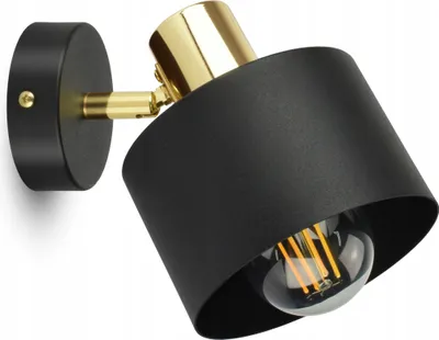Zdjęcie produktu dla Kinkiet Lampa ścienna Classic Spot Czarna Złota 482-K1 LED E27