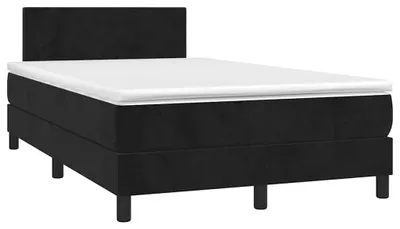Produktbild von vidaXL Boxspringbett mit Matratze Schwarz 120x190 cm Samt