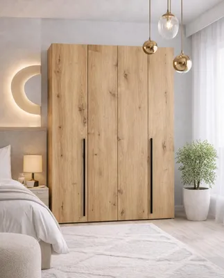 Produktbild von AX LIVING Omodeo Kleiderschrank 170 breit – Artisan-Eiche mit WingLine-Falttüren