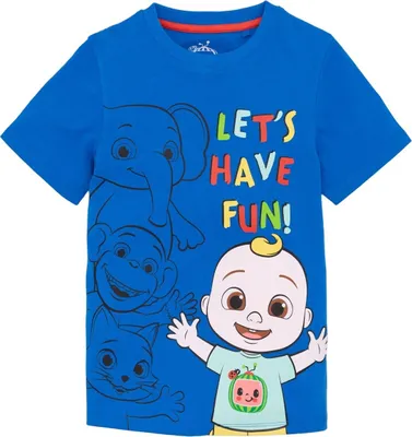Immagine prodotto di Cocomelon - Maglietta "Let's Have Fun" per bambino a maniche corte NS7497 (104) (Blu)