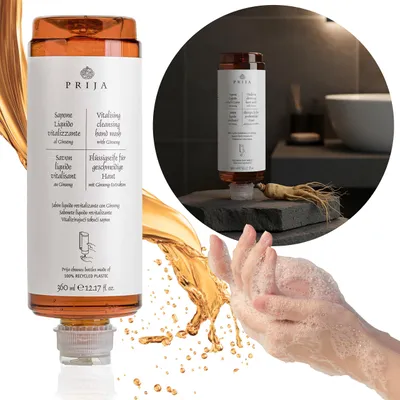 Produktbild von PRIJA Flüssigseife mit Ginseng-Extrakt, Spender-Nachfüllpackung, VEGAN 360 ml 6x360ml