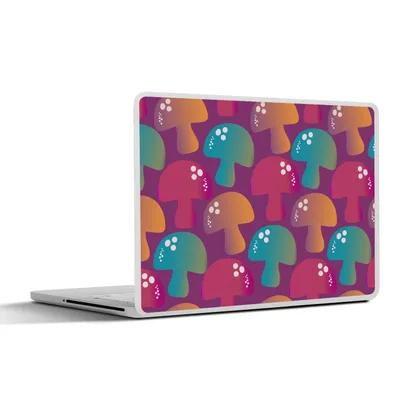 Produktbild von MuchoWow® Laptop Aufkleber Sticker Cover Pilz - Muster - Regenbogen 31x22.5 cm - Laptop-Deko