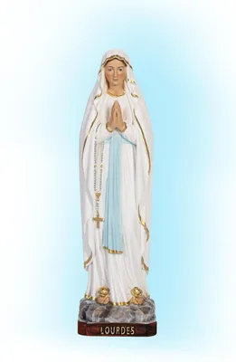 Madonna von Lourdes Statue 30 cm, Harz, handbemalt, für Innen & Außen