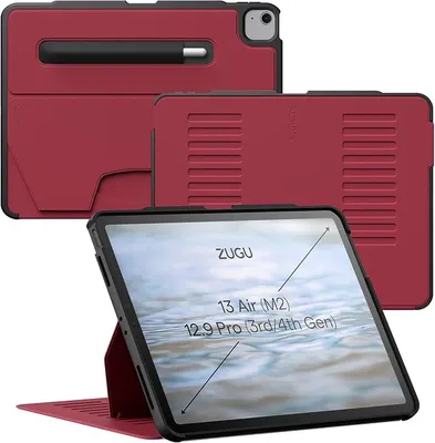 Produktbild von Zugu Case Hülle iPad Air 13" (M2-M4) 2024 & iPad Pro 12.9 (3rd/4th gen) – Verstellbarer magnetischer Ständer – Sichere magnetische Befestigung – PC-Schale für umfassenden Fallschutz